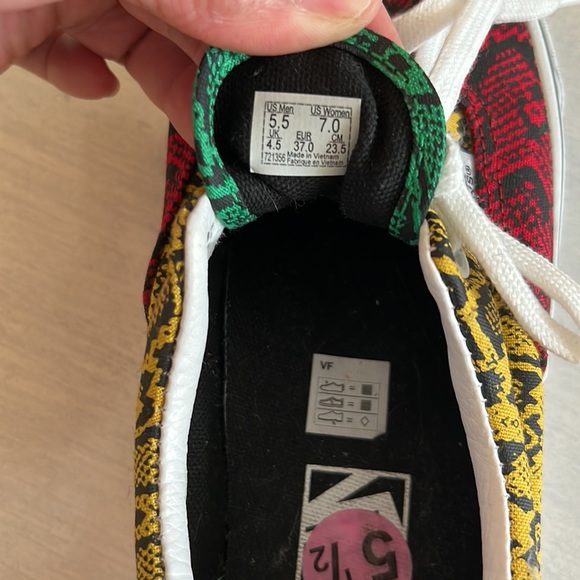 Vans Era Multi Python Rasta Sneakers Men’s Shoes Size 5.5 Red Yellow Green - Picture 6 of 9